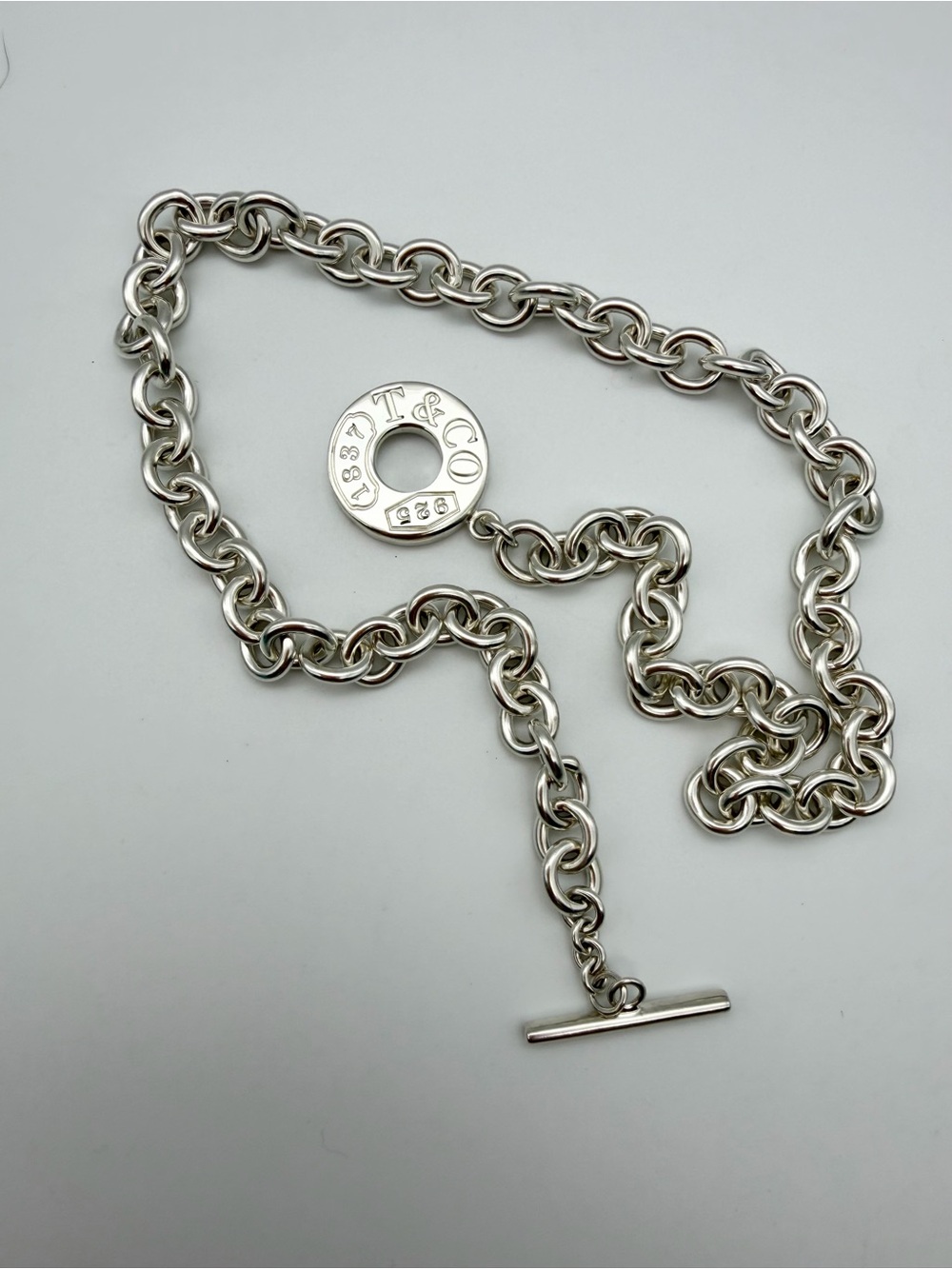 Tiffany & Co 17.5” 1837 toggle necklace sterling silver